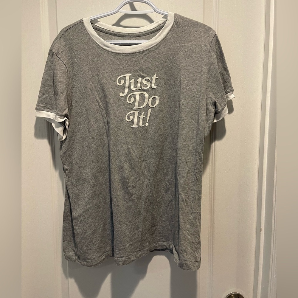 Nike Heather Gray Tee with White Accents